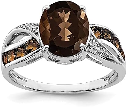 IceCarats 925 Sterling Silver Diamond Gemstone Ring